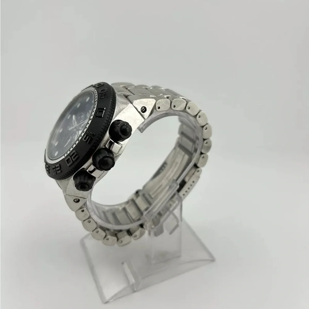 Invicta Men's Silver and Black Chronograph Watch